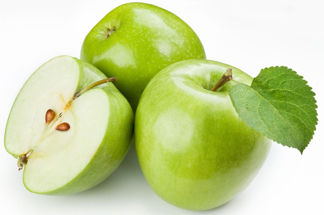 Apples can be included in the diet of a fasting day based on kefir